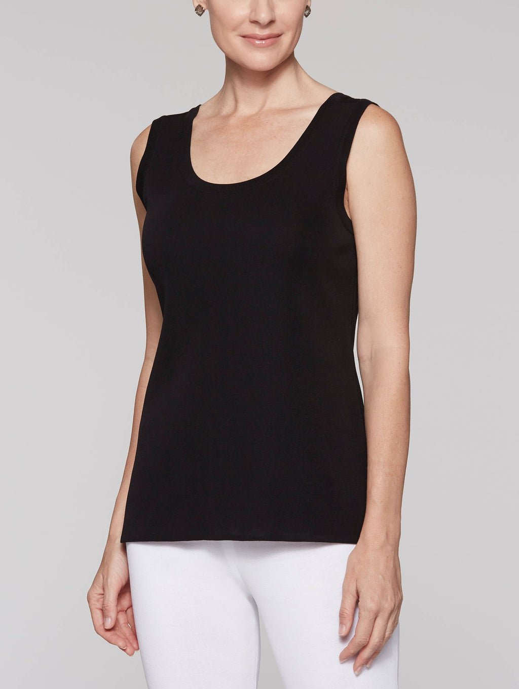 Black Double Scoop Neck Tank