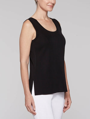 Black Double Scoop Neck Tank