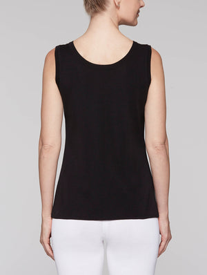 Black Double Scoop Neck Tank