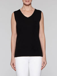 Black 25" V-Neck Tank