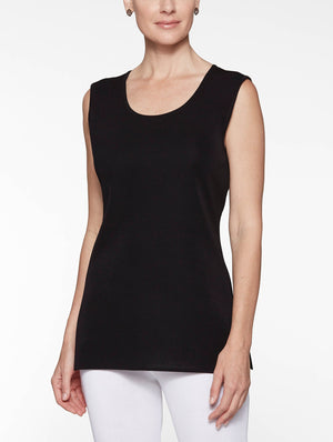 Black Long Scoop Neck Tank