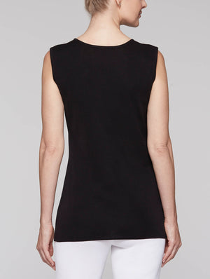 Black Long Scoop Neck Tank